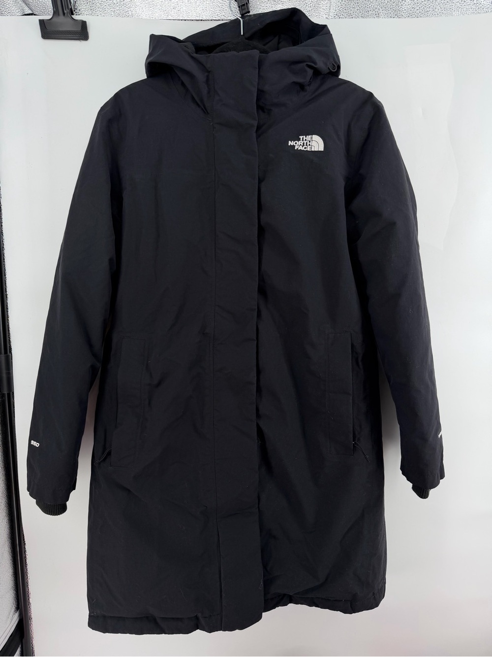 The North Face Women's Down Parka Jacket Black Size L 550-Fill Hooded